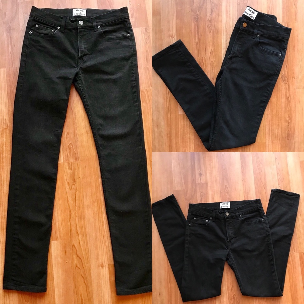 Acne Studios Ace Cash Slim Black Jeans, Mens 31/32